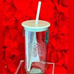 NEW Starbucks Spring 2023 Core Recycled Mint Glass Cold Cup /Tumbler, 16oz